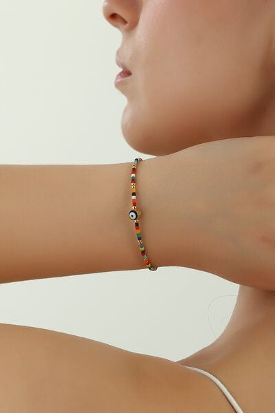 noca Handgefertigtes Messingarmband mit Beads und Nazar-Auge von noca