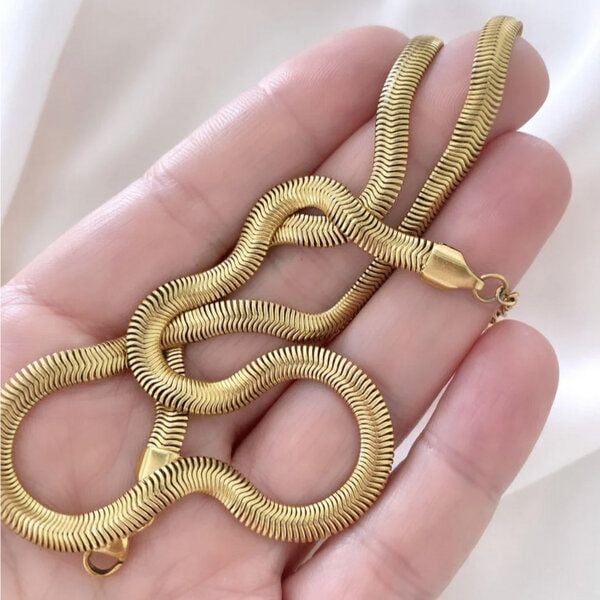 noca Vergoldete italienische Schlangenkette aus Messing – elegante feine Halskette von noca