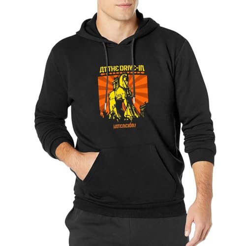 at The Drive-In Atencion Men's Long Sleeve Hoody with Pocket Sweatershirt, Hooded L von noche