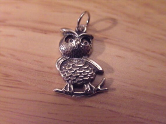 Massiver Sterling Silber Anhänger Eule Handgefertigt von nodiamonds8