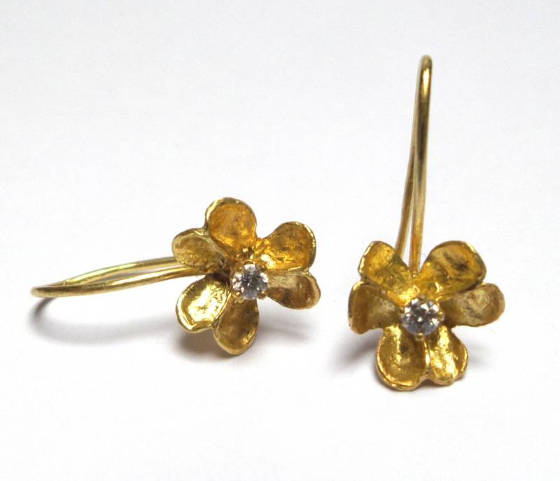 Blumen Ohrringe - Gold 18K Diamanten Samen Sammlung Kostenloser Versand Blumen Ohrringe - Gold 18K Diamanten Samen Sammlung Kostenloser Versand von nogaseeds