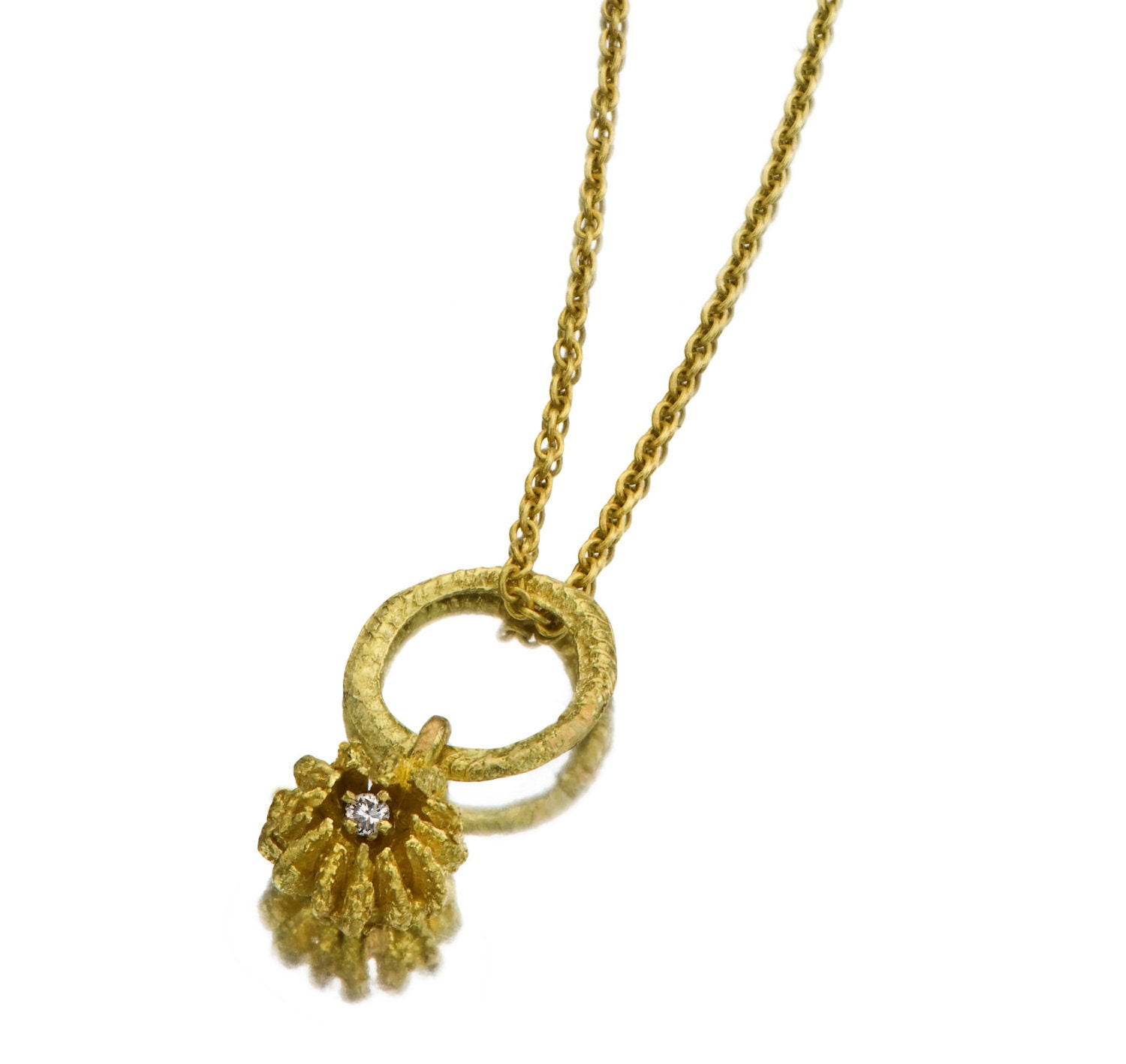 Blumenanhänger - Goldanhänger 14K Gold Halskette Diamantanhänger Diamantkette Samensammlung Kostenloser Versand von nogaseeds