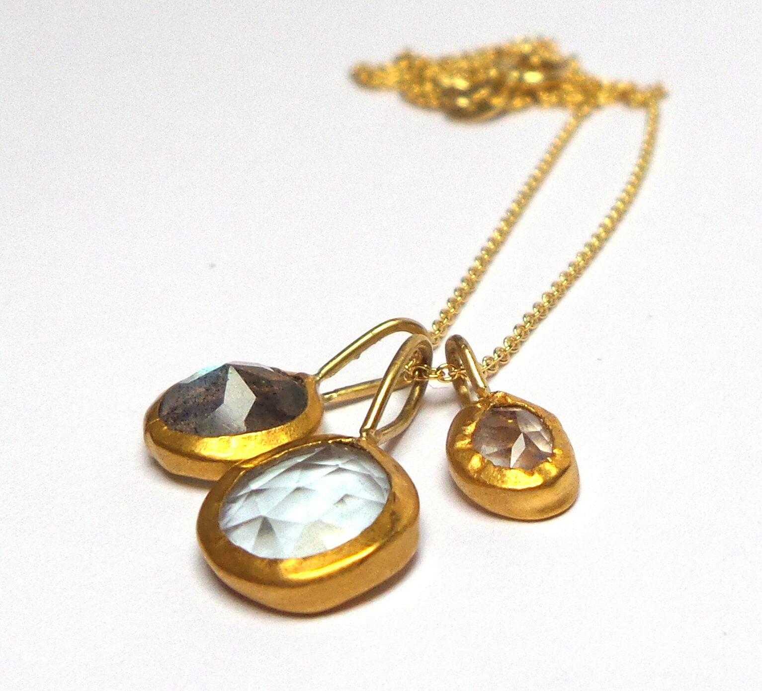 Labradorit Anhänger - Gold 24K 14K Goldkette Mondstein Blautopas Kostenloser Versand Labradorit Anhänger - Gold 24K 14K Goldkette Mondstein Blautopas Kostenloser Versand von nogaseeds