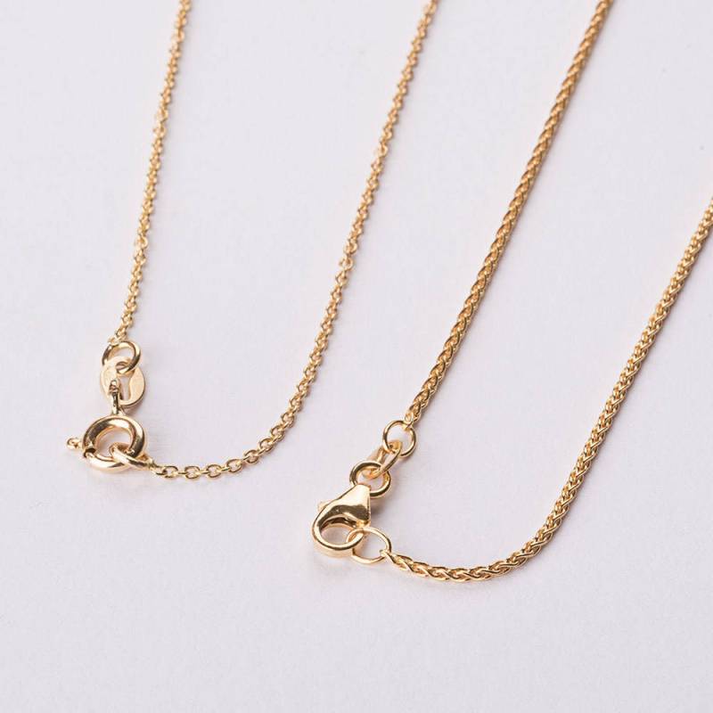 14K Gold Weizenkette, 14K Solid Spiga Kette, Minimale Frauen Einfache Weizenkette 1 M "M 16, 5 "17, 7" 19, 6", Gelbgoldkette von nomikaufmanjewelry