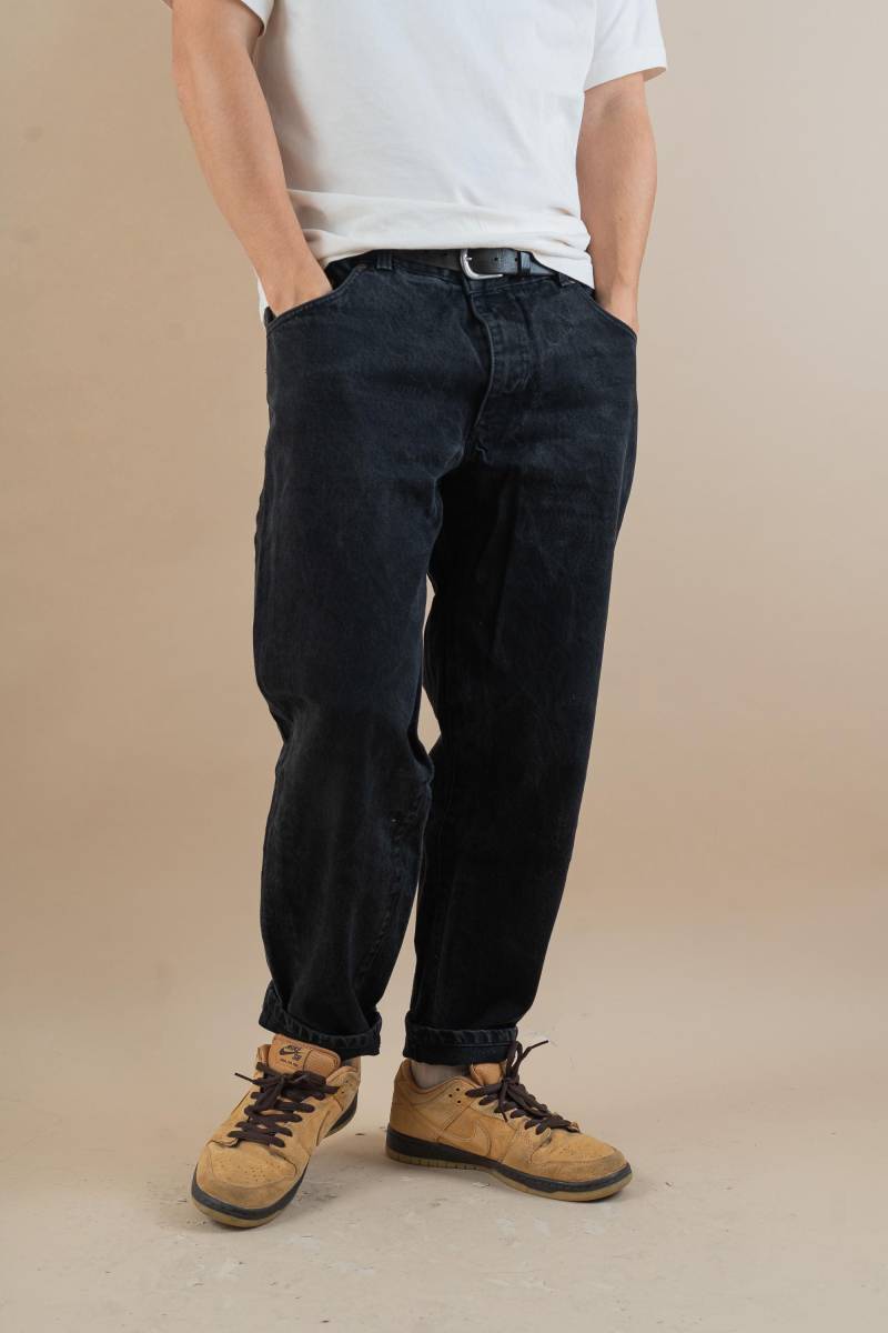 80S Vintage Black Denim Pants - Pioneer Baggy Fit Man Size L von nonaClothingVintage