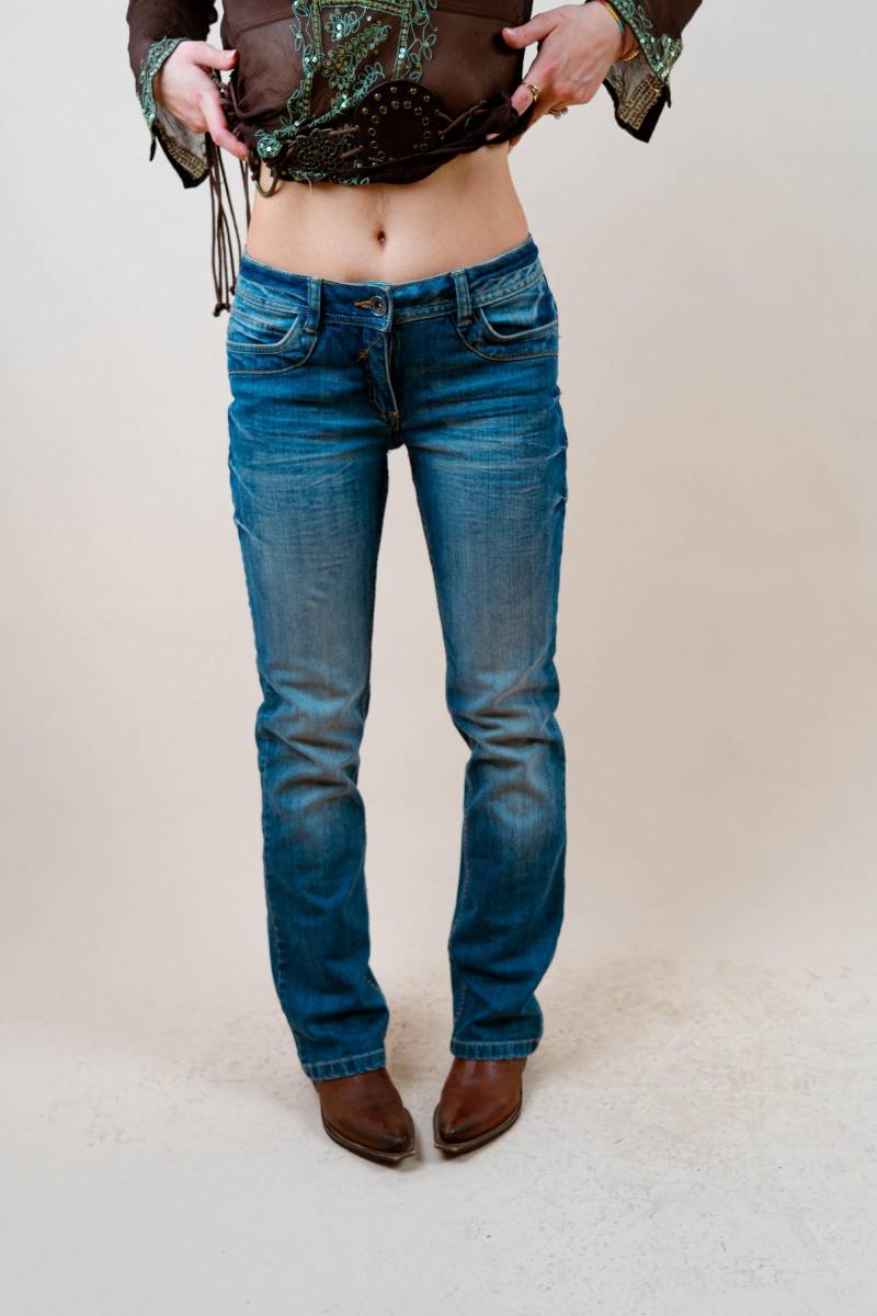 90S Vintage Low Waist Denim Jeans | Grunge Style Y2K Pinterest-Inspired S Size Aesthetics von nonaClothingVintage