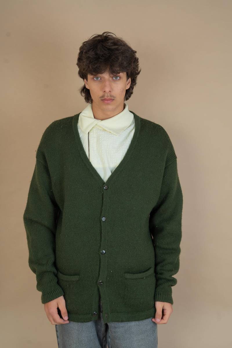Green Marc O' Polo Vintage Cardigan Knitted Oversized Button Up Sweater Wool Blend Gender Neutral For Men Woman von nonaClothingVintage