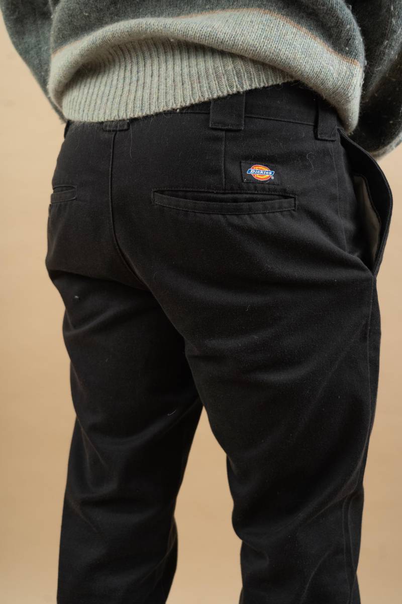 Size M Dickies Pants Slim Fit Black Vintage Trousers 80S Gender Neutral Second Hand von nonaClothingVintage