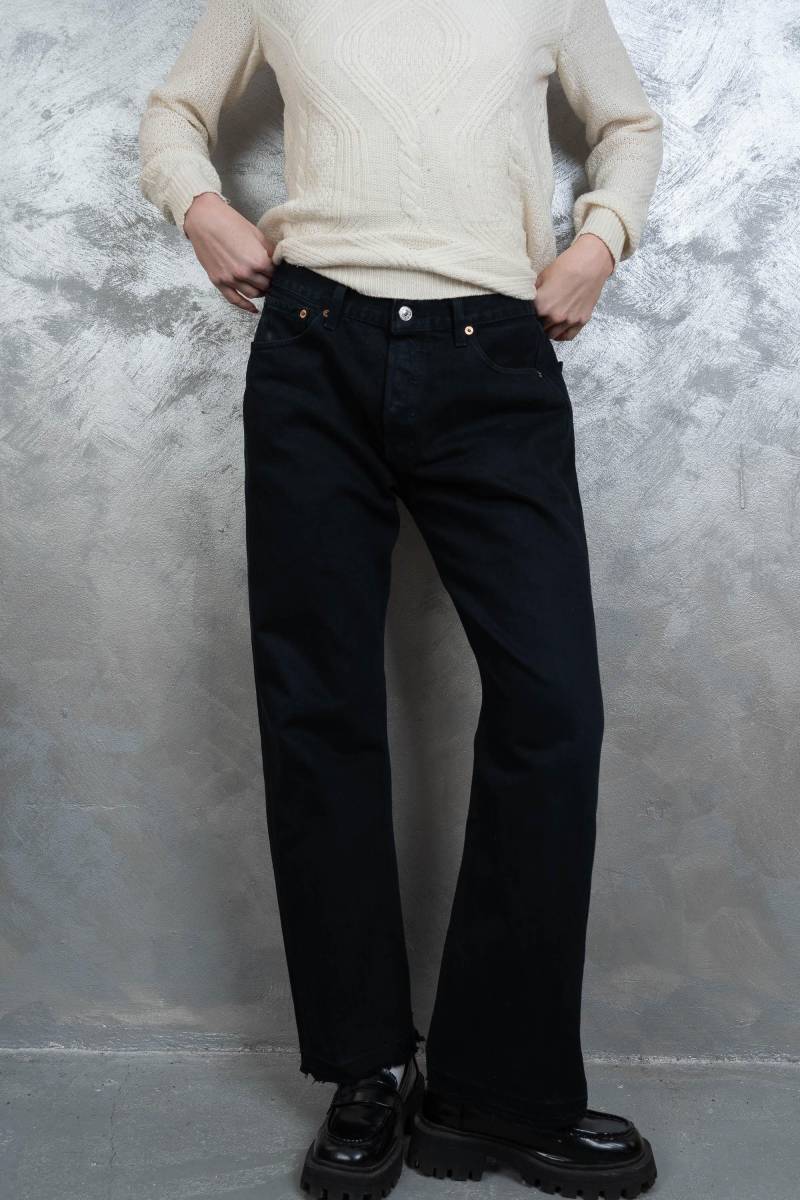 Size M Vintage Black Levi's 501 Label 33/32 Denim Baggy Pants Jeans Trousers 80S von nonaClothingVintage