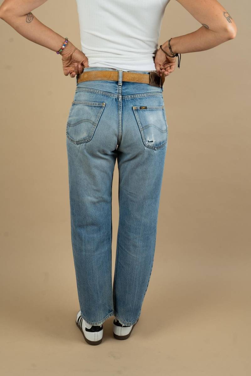 Size S Lee Jeans 80S Vintage Denim Pants Regular Fit Light Blue Wash Original Pair Gender Neutral Second Hand von nonaClothingVintage