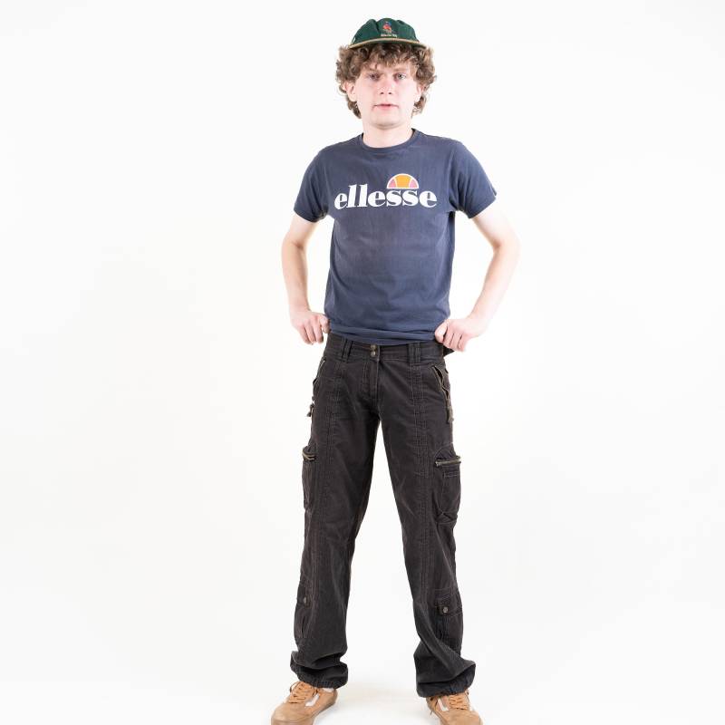 Size S Vintage Brown Cargo Pants Crown Trousers 80S Gender Neutral Many Pockets 90S Aesthetic Y2K Second Hand von nonaClothingVintage