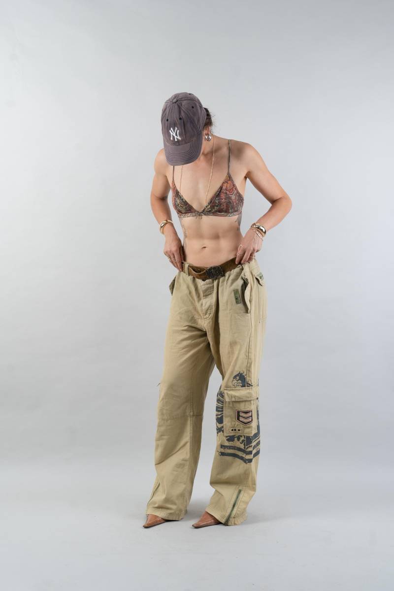 Size Xl Vintage Army Cargo Pants Beige Cream Trousers 80S Gender Neutral Many Pockets 90S Aesthetic Y2K Second Hand von nonaClothingVintage