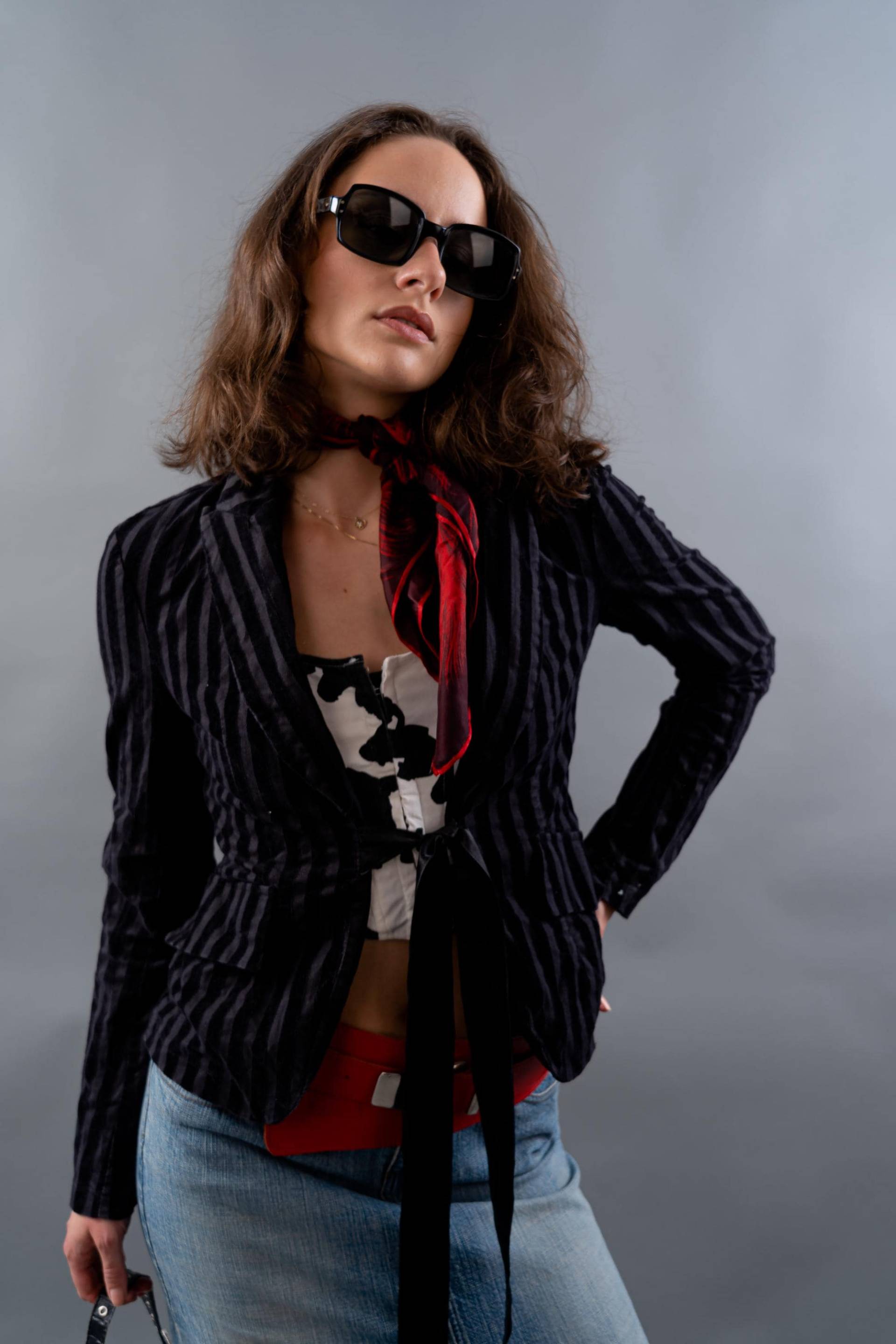 Vintage 90S Black Waisted Jacket - Brown Grunge Style Blazer | Y2K Low Waist Pinterest Inspired S/M von nonaClothingVintage