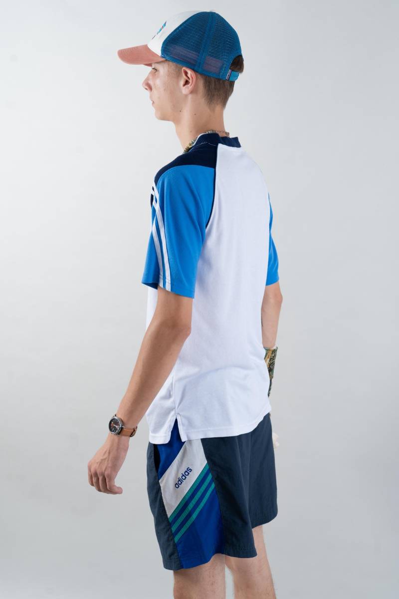 Vintage Adidas Shorts Blue White Stripes Size M - L 80S Gender Neutral Unisex Trainings Track Suit von nonaClothingVintage
