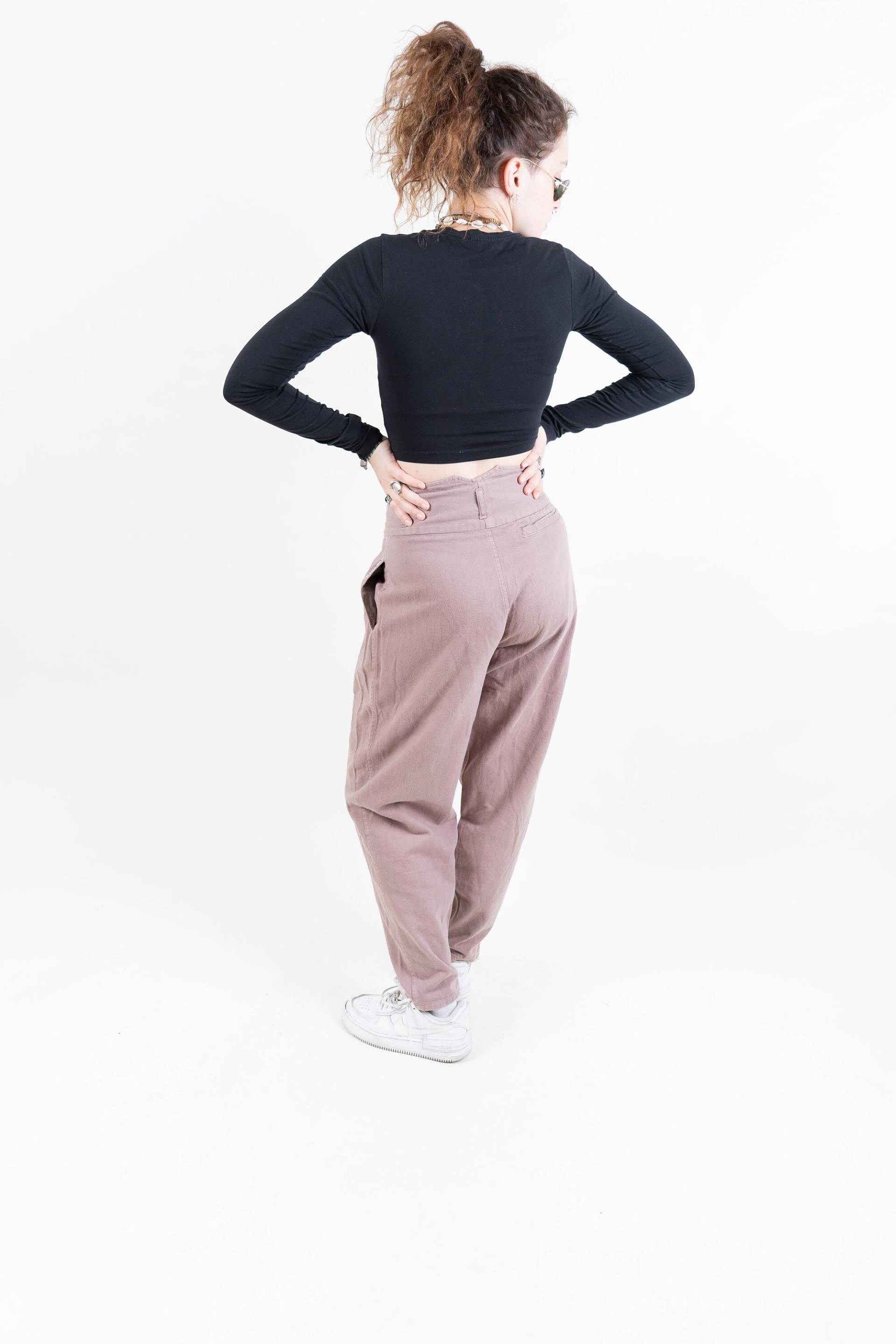 Vintage Aladin Pants Pastel Purple Size M High Waist 2 Buttons Missing von nonaClothingVintage