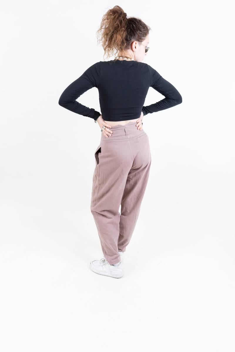 Vintage Aladin Pants Pastel Purple Size M High Waist 2 Buttons Missing von nonaClothingVintage