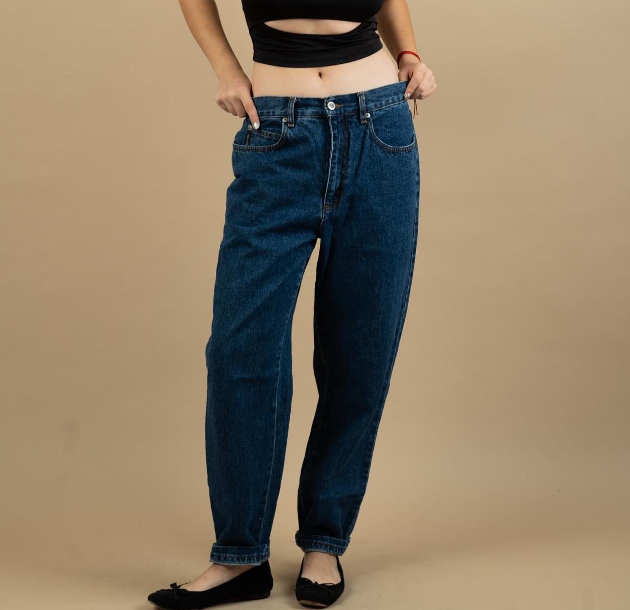 Vintage Arizona Denim Jeans Mom Size M High Waist Hard Cotton 80S Dark Wash von nonaClothingVintage