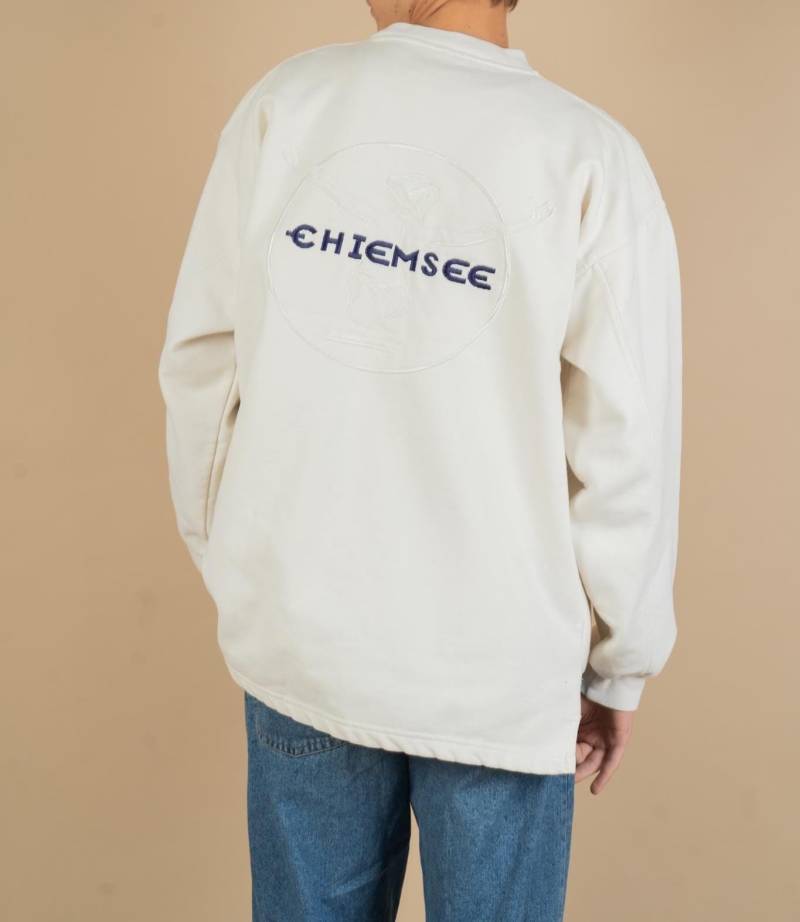 Vintage Chiemsee Jumper Sweatshirt White Cream Size Xl 80S 90S von nonaClothingVintage