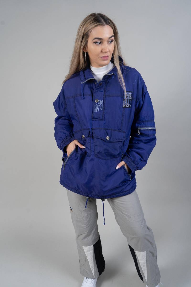 Vintage Elho Ski Jacket Parka Blue Size L Lined Winter 80S von nonaClothingVintage