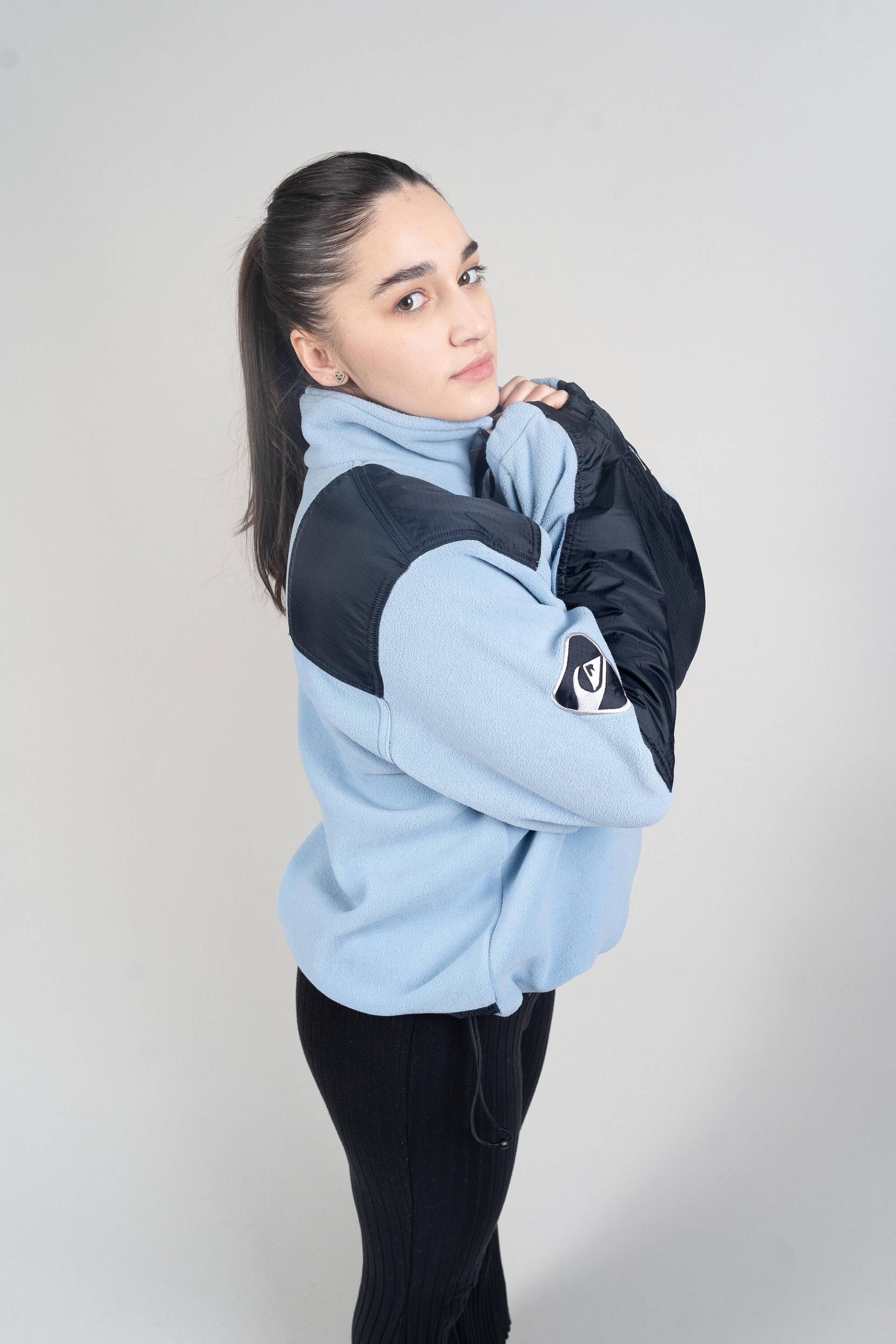 Vintage Fleece Polar Quicksilver Jumper Pullover Jacket Pull On Blue Size L 80S von nonaClothingVintage