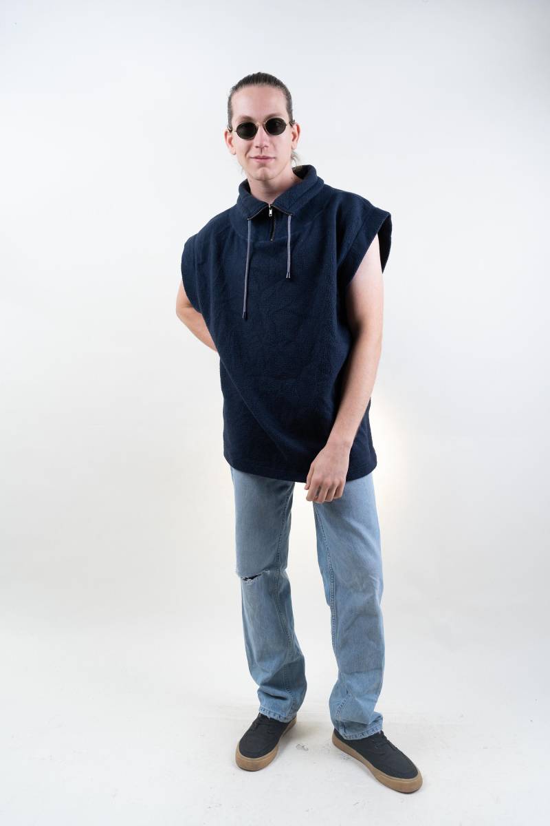 Vintage Fleece Vest Polar Oversized Crazy Pattern Gender Neutral 80S 90S von nonaClothingVintage