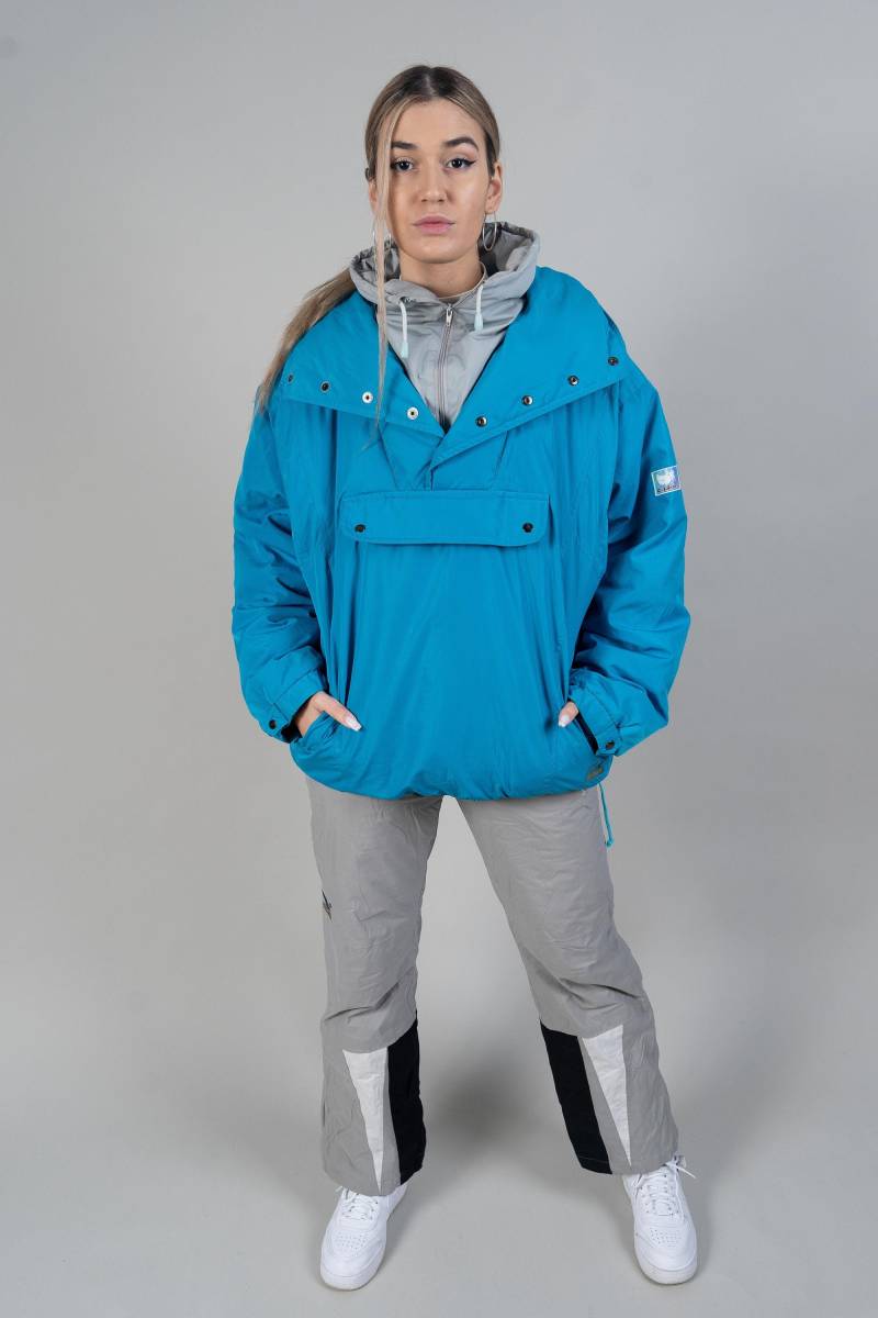 Vintage Goose Down Parka Puffer Jacket Blue Size L 80S 90S Gender Neutral von nonaClothingVintage