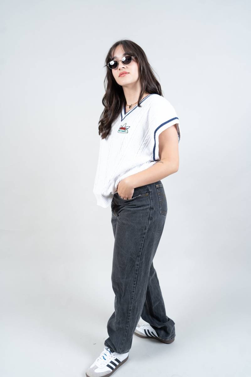 Vintage Jeans Denim Pants Grey Washed Black Regular Fit Boyfriend Baggy Casual Wear Gender Neutral Second Hand Size L von nonaClothingVintage