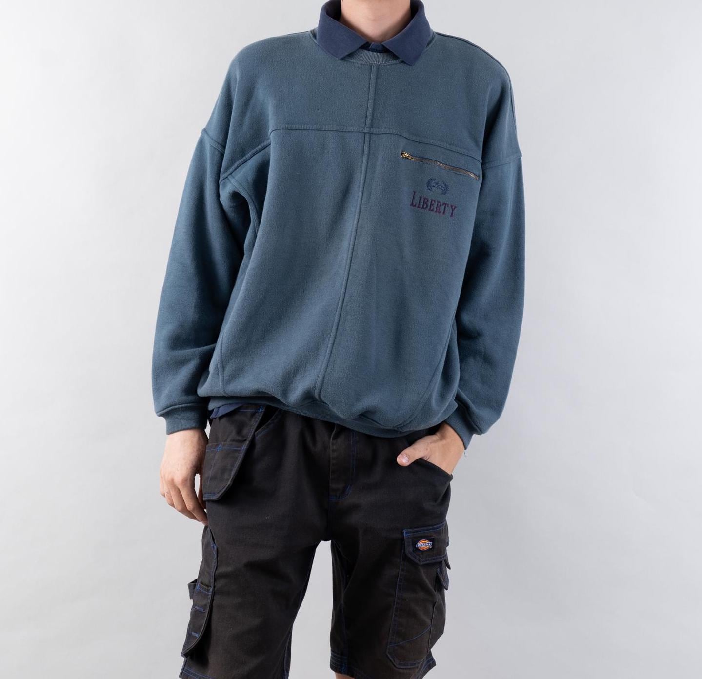 Vintage Khaki Sweatshirt Sweater Size L Grey 80S 90S Patched von nonaClothingVintage