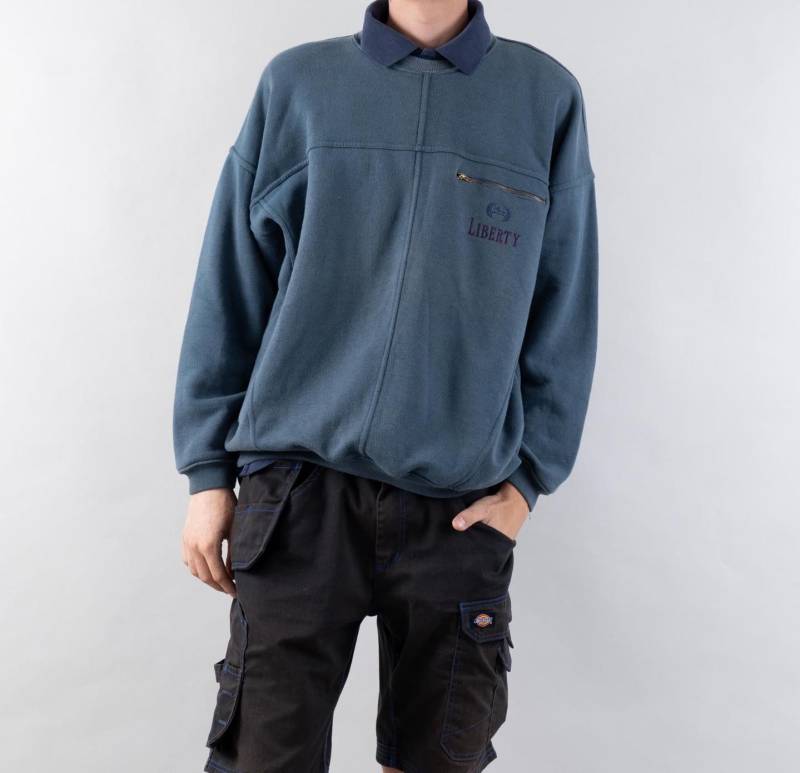 Vintage Khaki Sweatshirt Sweater Size L Grey 80S 90S Patched von nonaClothingVintage