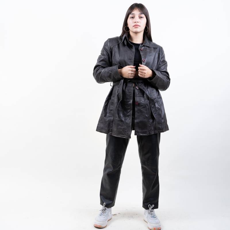 Vintage Leather Jacket Distressed Suede Parka Brown Size L 80S von nonaClothingVintage