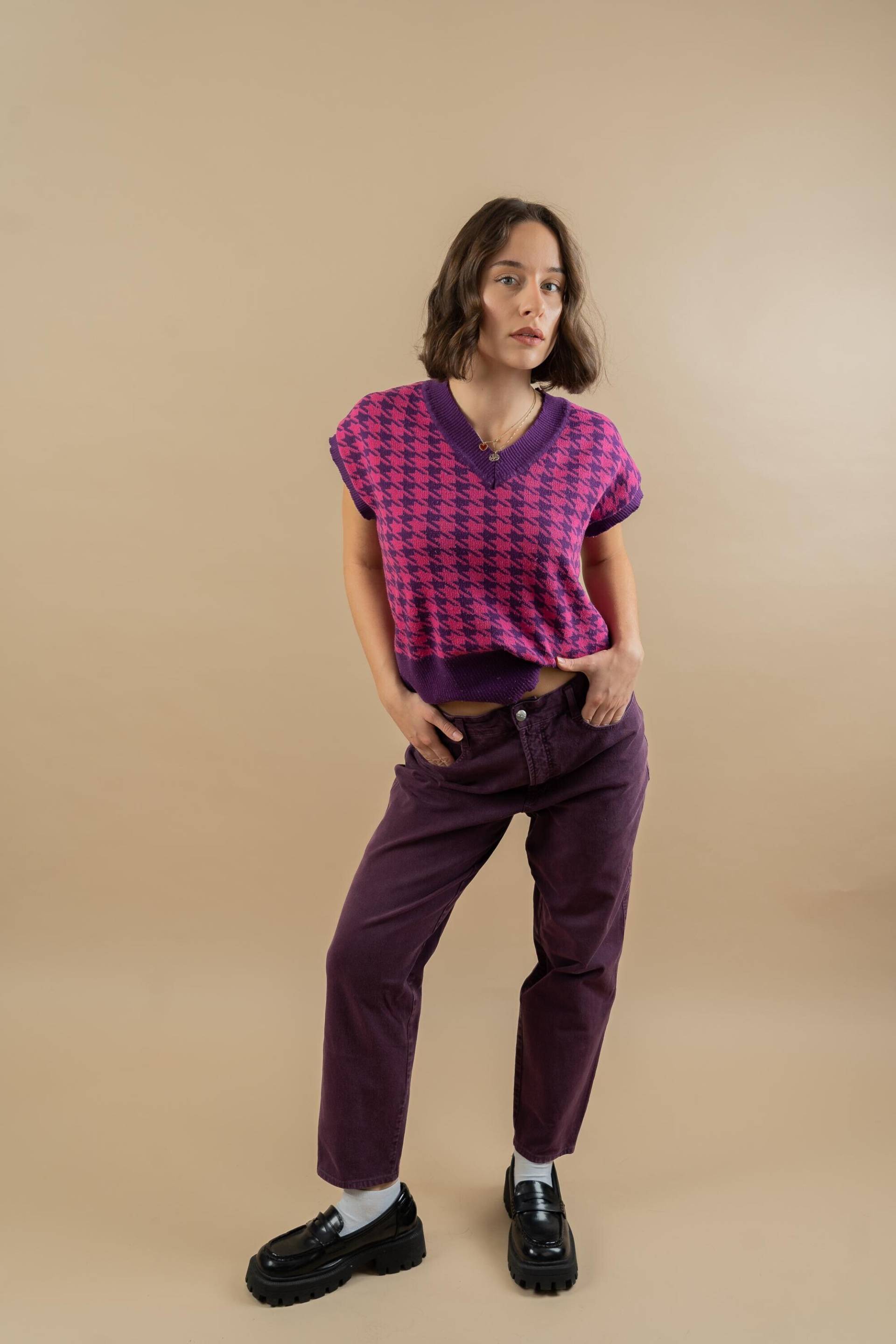 Vintage Mac Straight Fit Denim Pants Jeans Purple Size S 80S von nonaClothingVintage