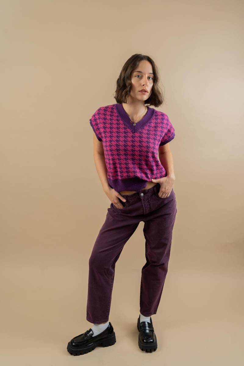 Vintage Mac Straight Fit Denim Pants Jeans Purple Size S 80S von nonaClothingVintage