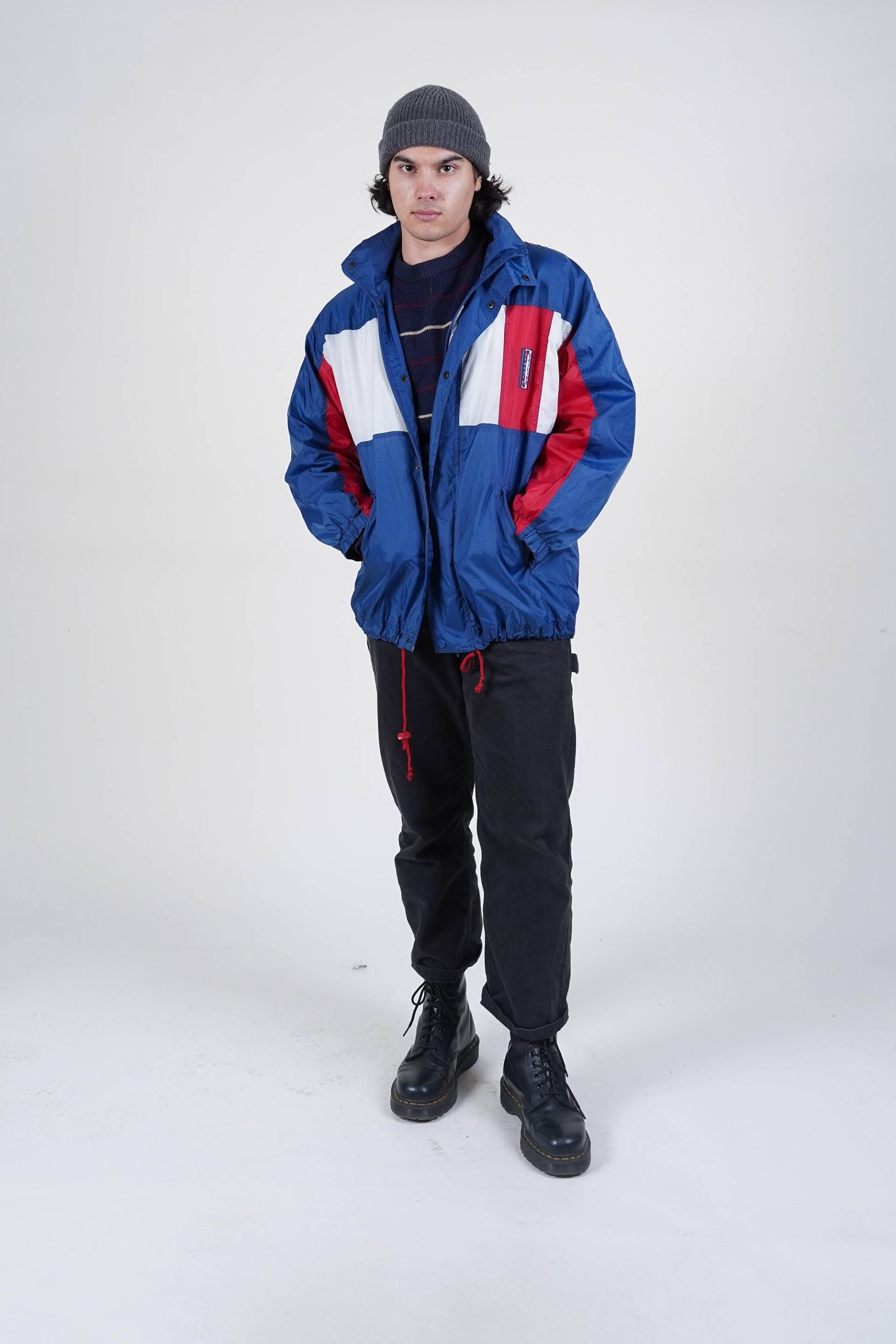 Vintage Parka Jacket Blue & White Sailing Size M 80S 90S von nonaClothingVintage