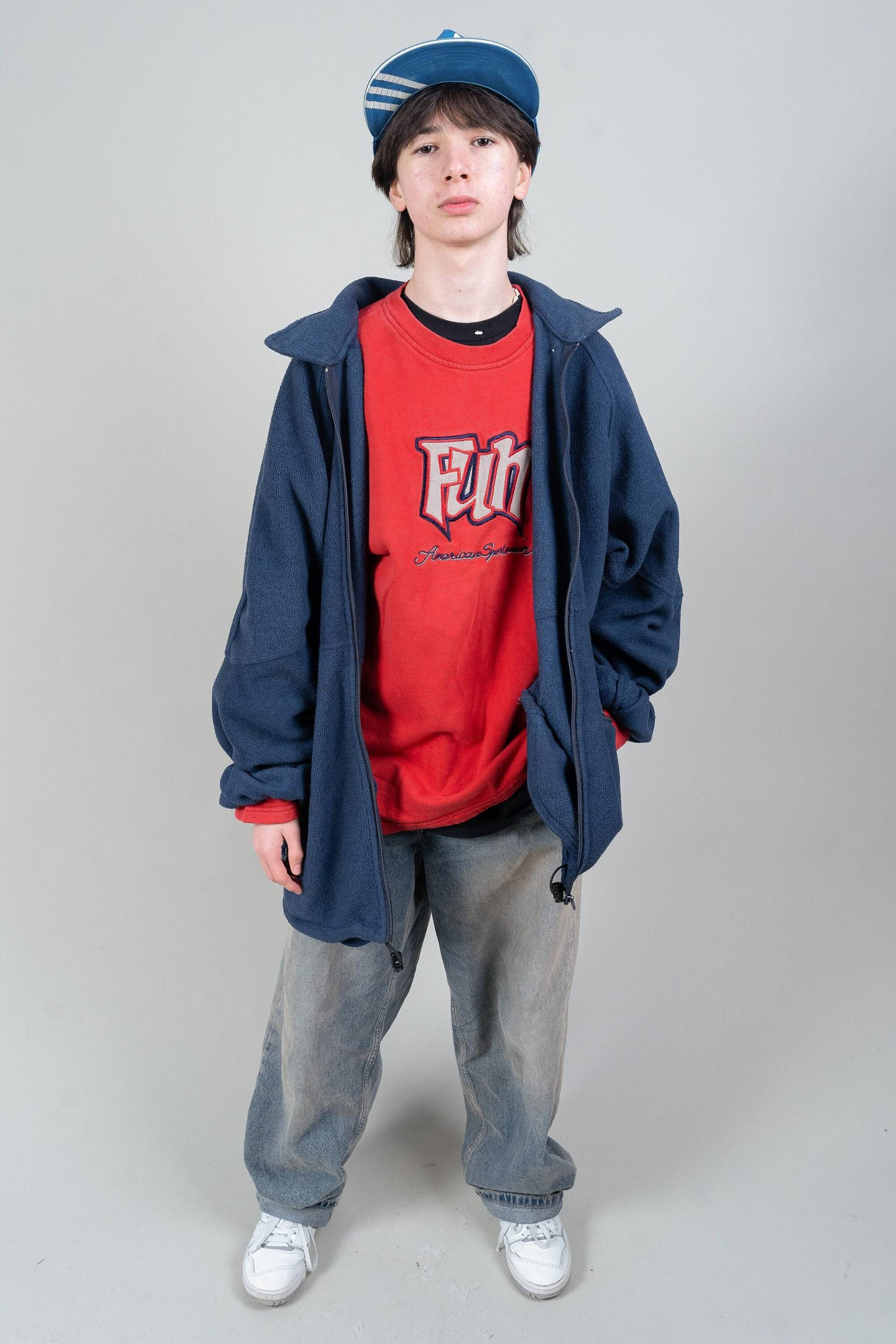 Vintage Polar Fleece Jacket Blue Oversized Gender Neutral 80S 90S von nonaClothingVintage