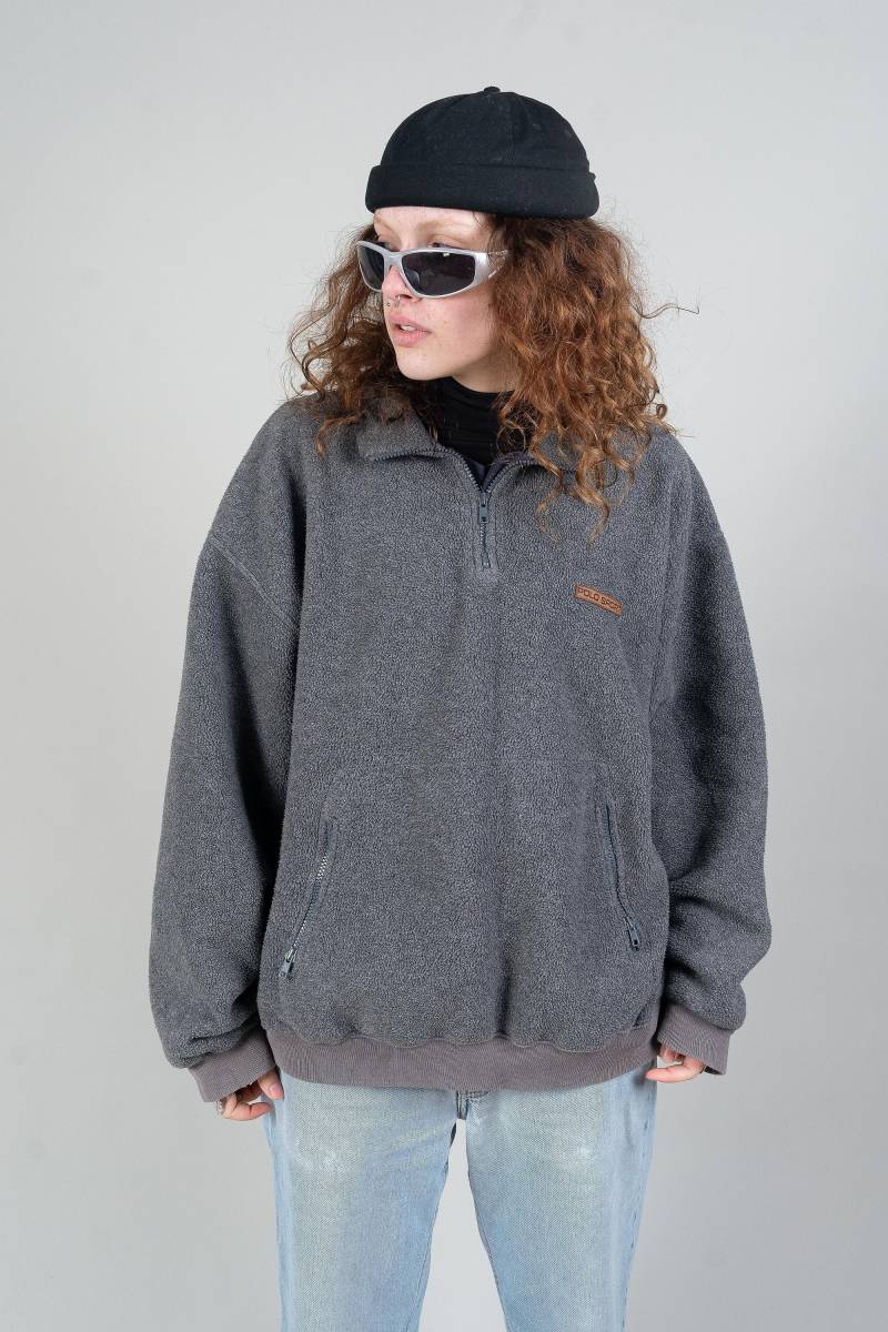 Vintage Polo By Ralph Lauren Jumper Sweatshirt Fleece Polar Grey & Black Size Xl 80S von nonaClothingVintage