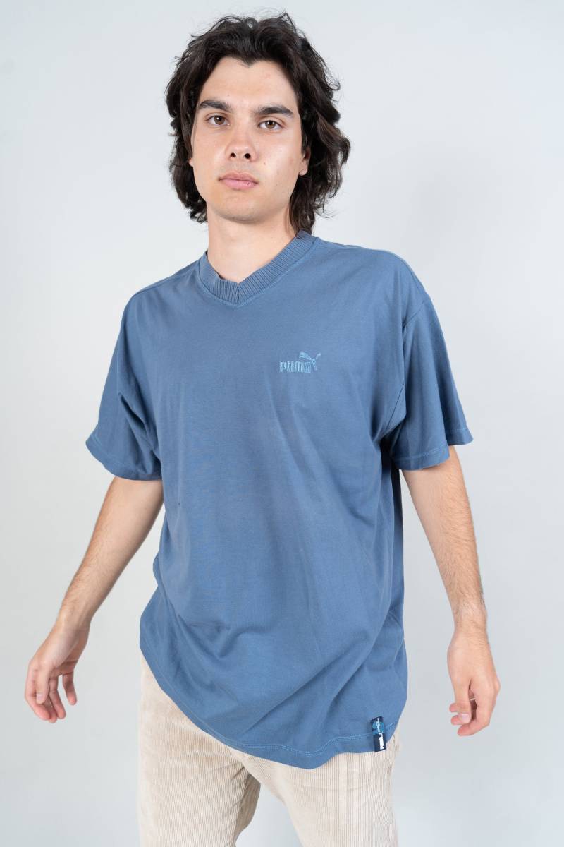 Vintage Puma Shirt Blue Tshirt Xl Hard Cotton 80S 90S Gender Neutral von nonaClothingVintage