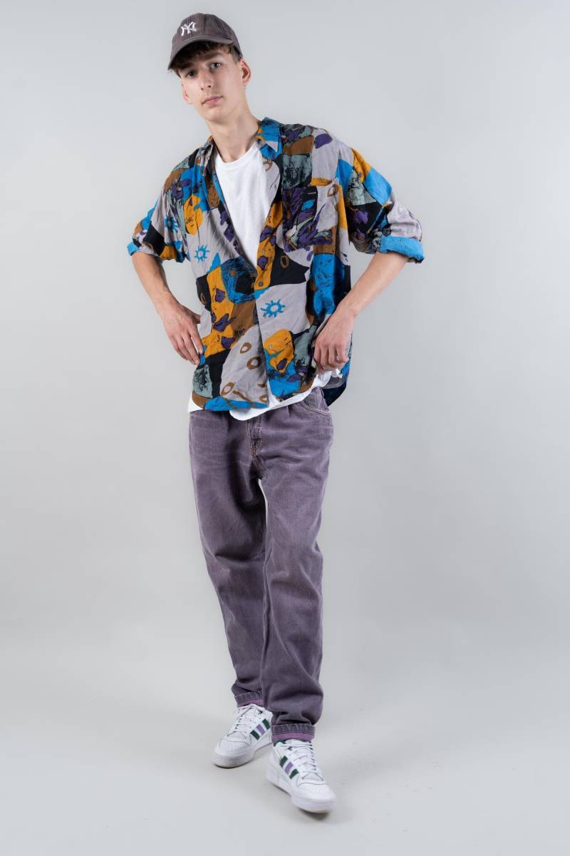 Vintage Regular Fit Denim Pants Jeans Purple Size L 80S von nonaClothingVintage