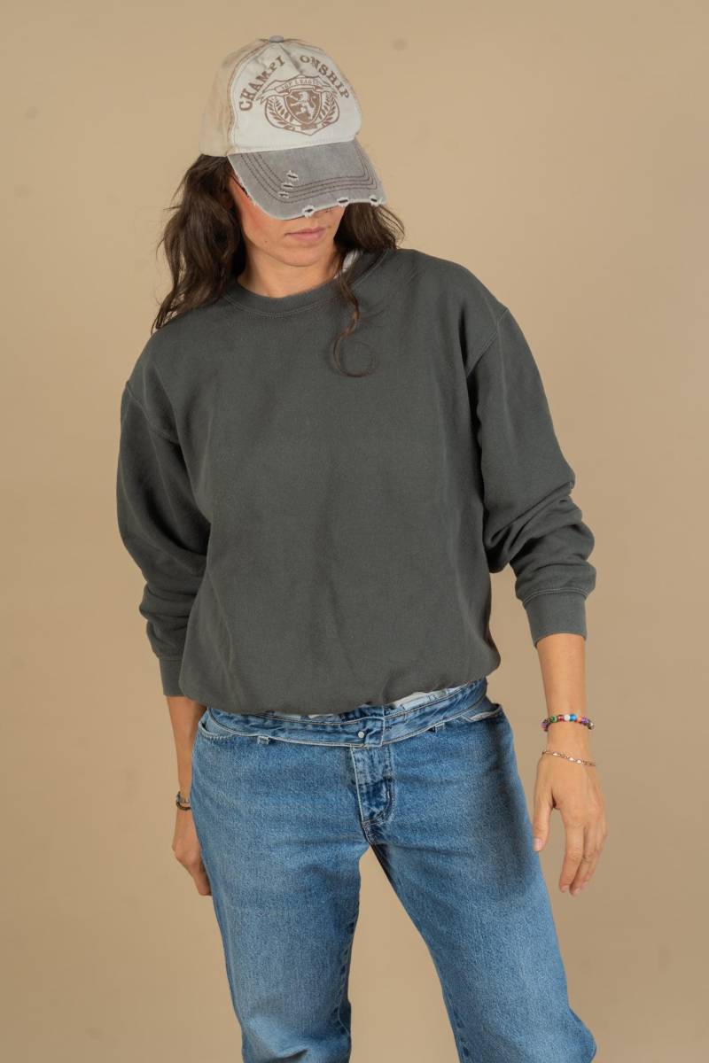 Vintage Simple Grey Sweatshirt Cotton Size M 80S 90S von nonaClothingVintage