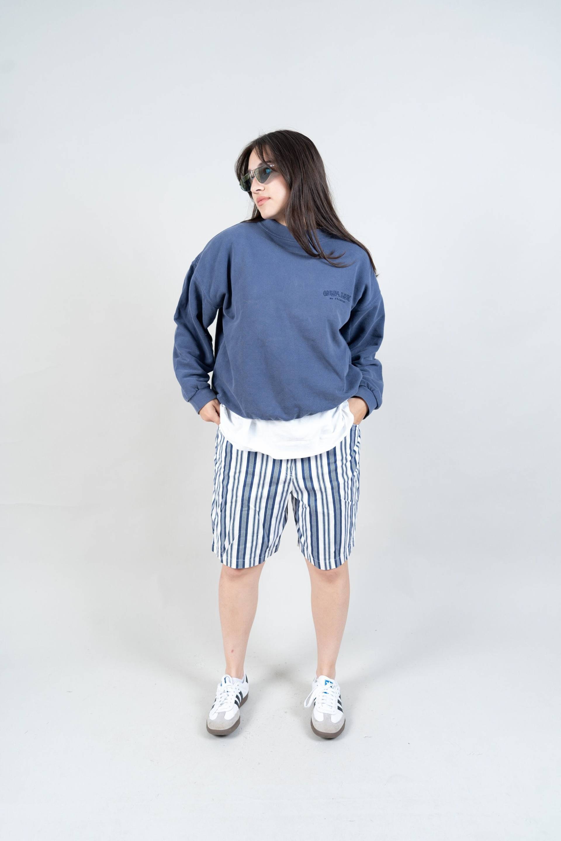 Vintage Sweatshirt Blue Crewneck Jumper Vintage Clothing 80S 90S Cotton von nonaClothingVintage