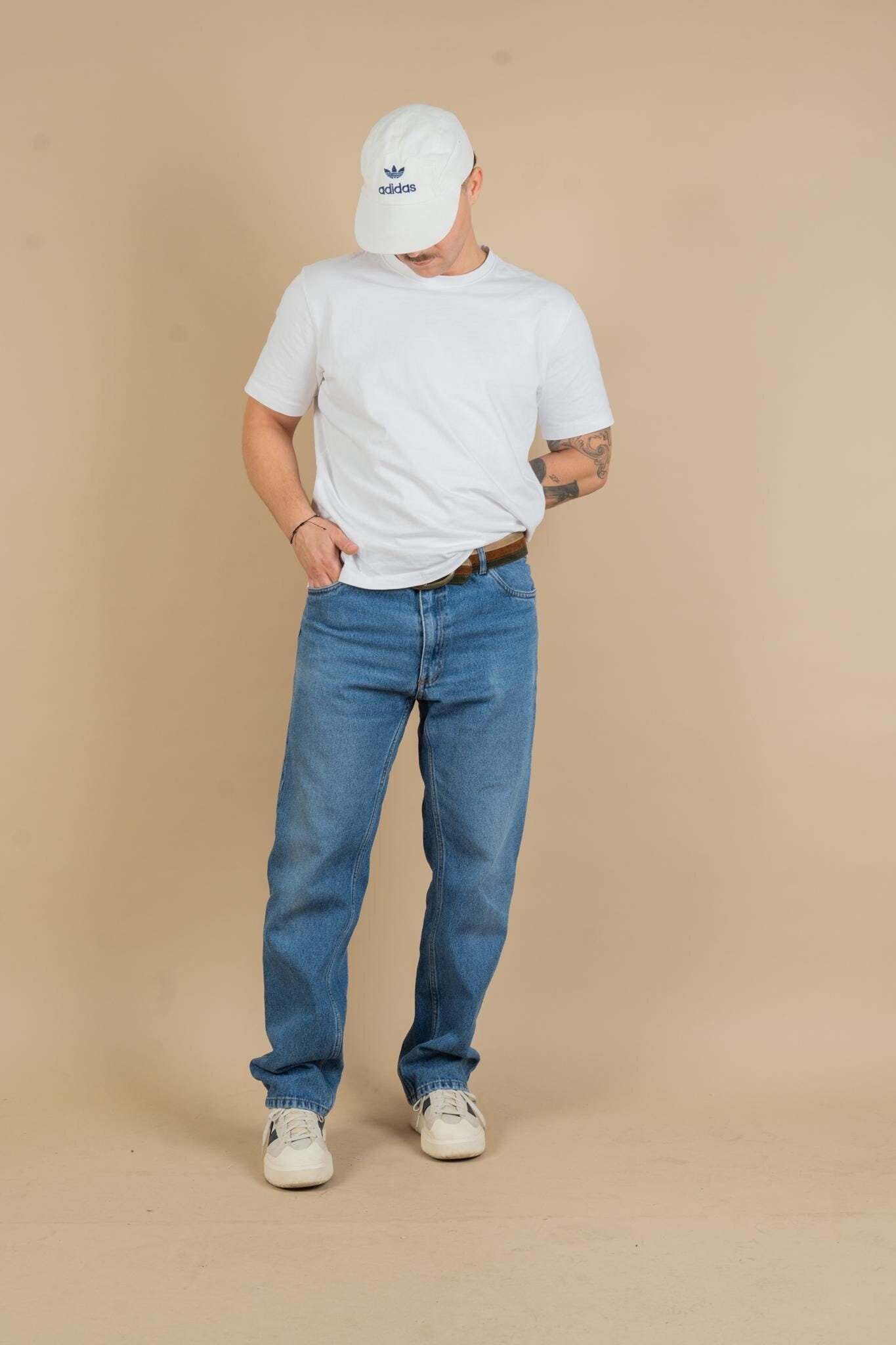 Vintage Youkon Denim Pants Size L Light Wash Baggy Gender Neutral 80S von nonaClothingVintage