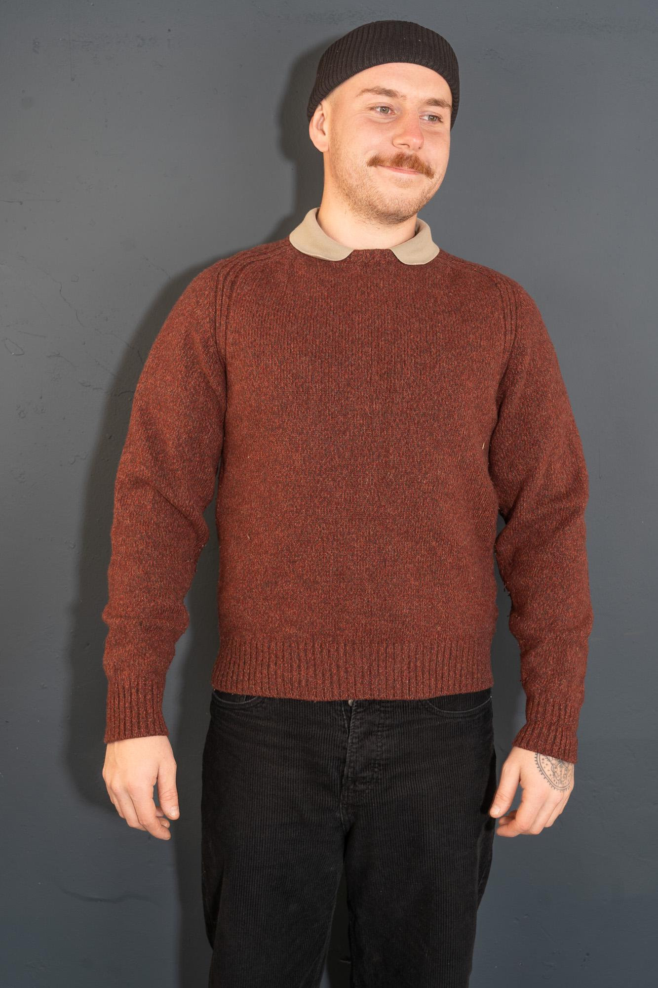 Woolen Sweater Vintage Bronze Red Shepard Wool Size L Oversized 80S von nonaClothingVintage