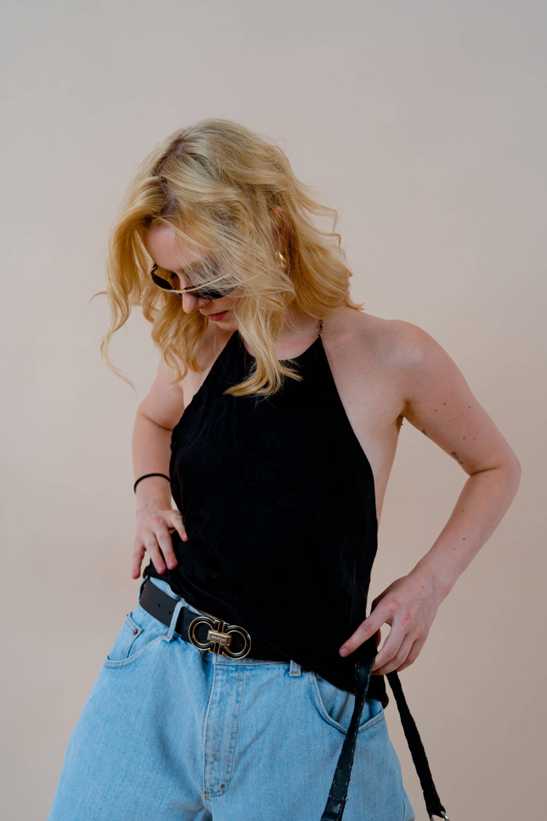 Y2K Black Slip Top - Cropped, Size Xs | Pinterest-Inspired Fit Low-Waisted Fashion von nonaClothingVintage