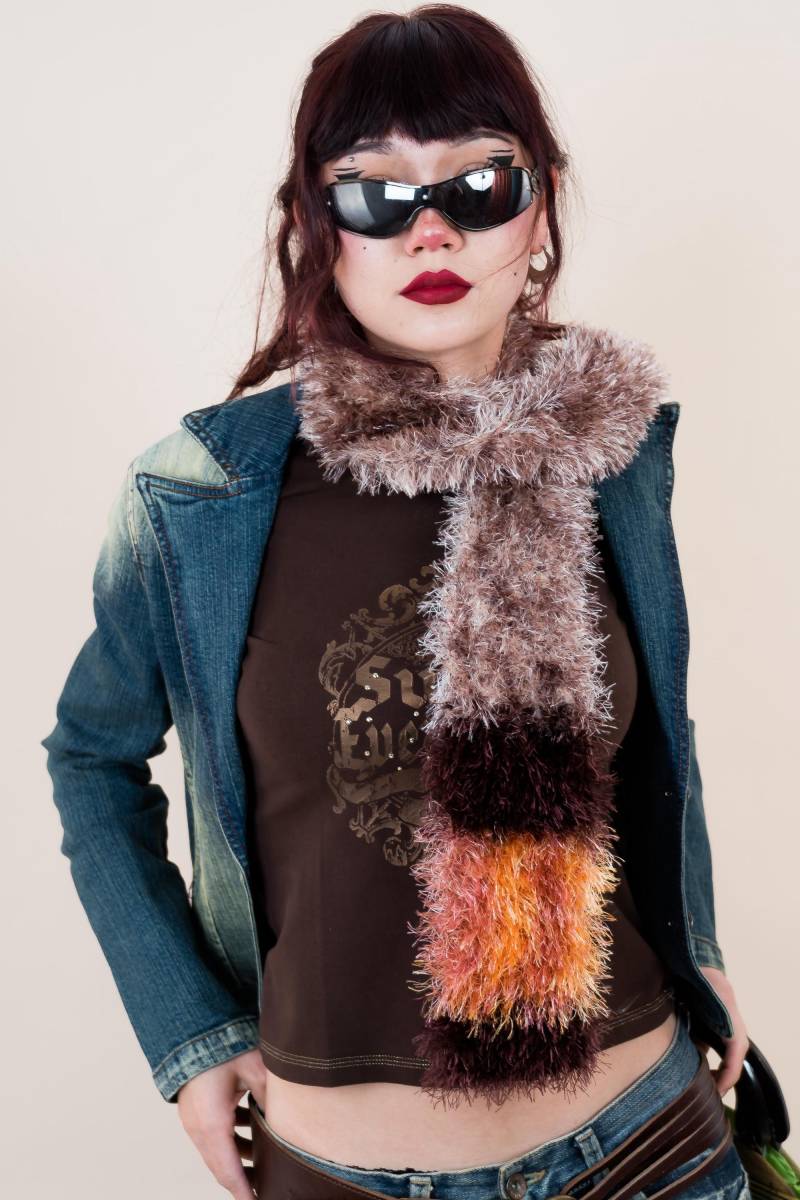 Y2K Denim Jacket With Cotton Sleeves - Vintage Style Size S Trendy 2000S Fashion Retro Outerwear von nonaClothingVintage