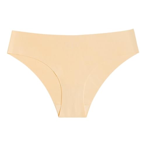 3Pcs Nahtlose EIS Seide Unterwäsche for Frauen Reine Baumwolle Schritt atmungsaktive Damen Dreieck Unterwäsche Frauen Höschen (Color : Skin, Size : L) von nonono