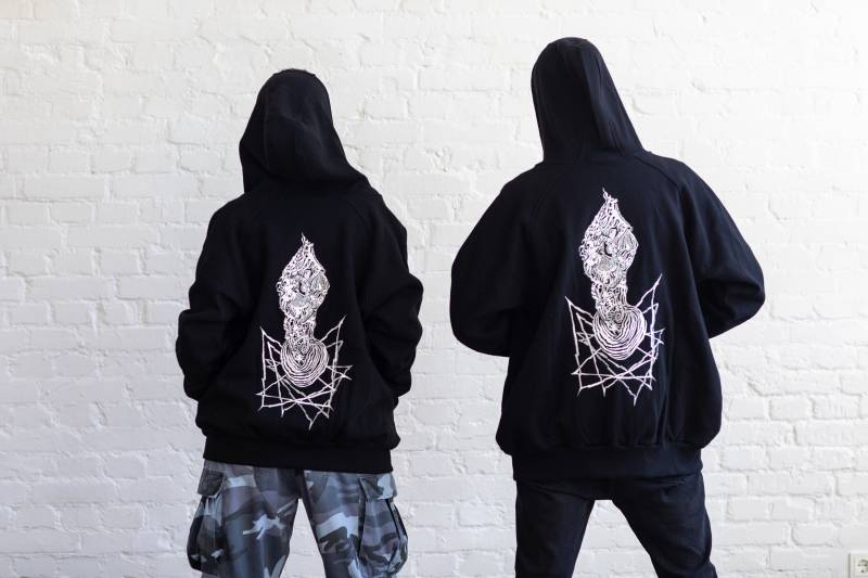 100% Baumwolle Bestickter Zip-Hoodie - Leech Von Vaptized von nopoinARTisan