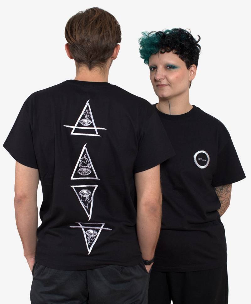 100% Baumwolle Unisex Besticktes Schwarzes T-Shirt - Elements Von Vaptized von nopoinARTisan