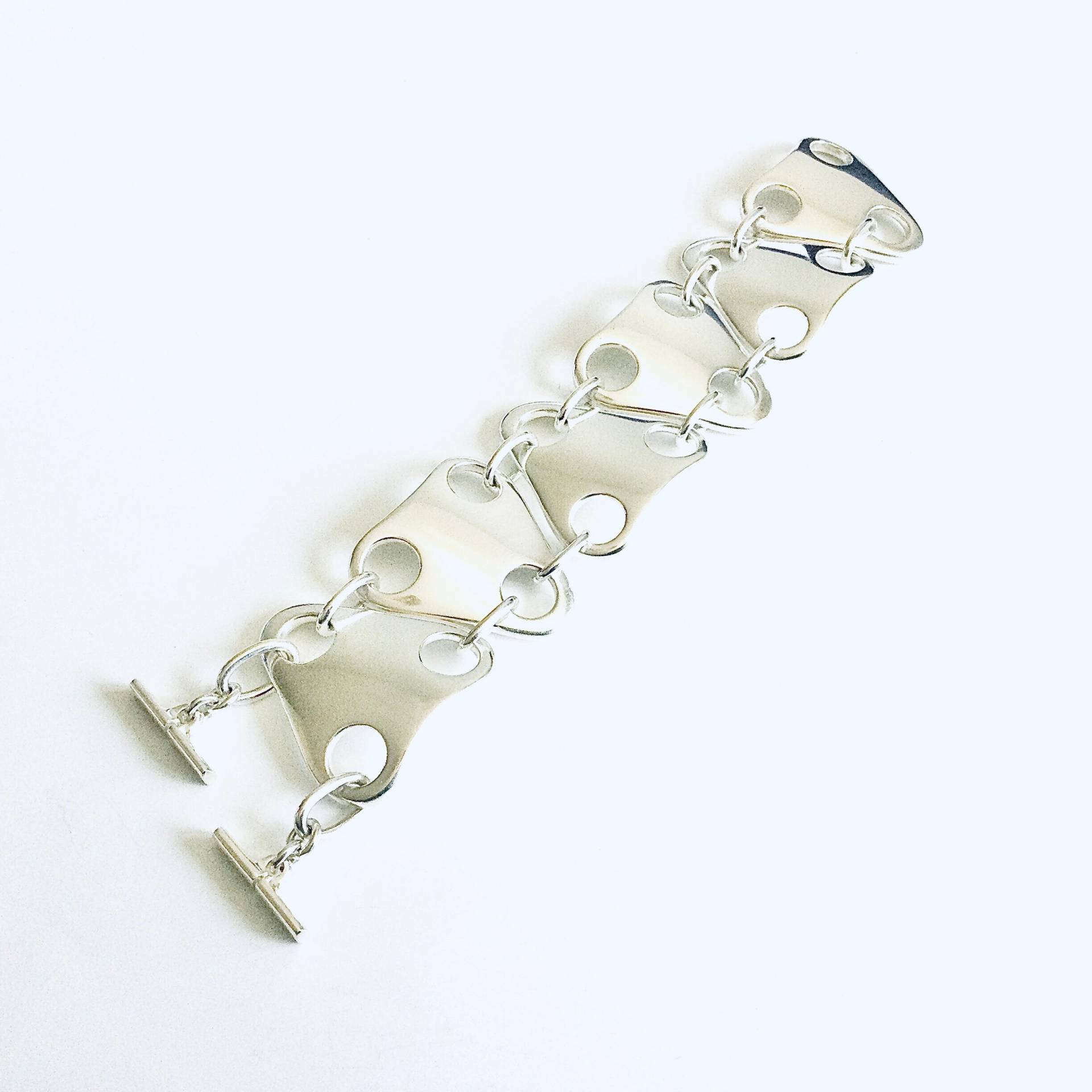 Vintage Original Designed By Regitze Overgaard Für Georg Jensen Schweres Sterling Silber Armband Um 1980 Dänemark von nordsilver