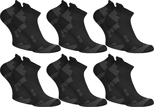 12 Paar Coolmax® Sneaker Sportsocken Farbe Schwarz Größe 43/46 von normani