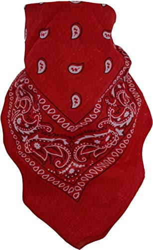 3 × Rocker & Biker Bandana Cap Kopftuch Halstuch in vielen Ausführungen Farbe Rot/Weiß von normani