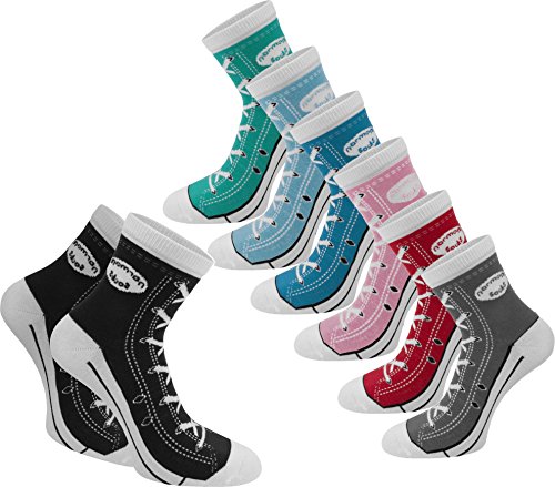 6 Paar Socken im Basketballschuh-Design mit vielen aufgedruckten Details Farbe Grau Größe 35/38 von normani